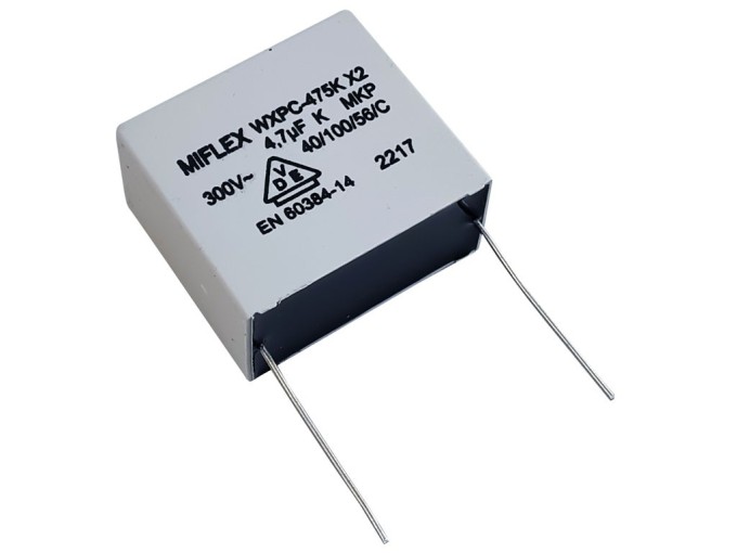 Polypropylenový kondenzátor X2 4.7uF/300V AC