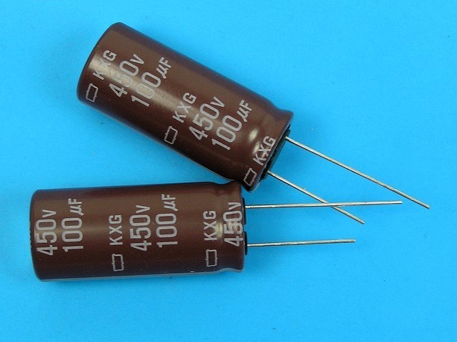 100uF/450V Elektrolytický Kondenzátor Nippon KXG - 105°C
