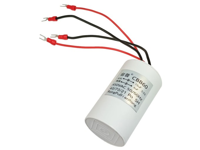 Dvojitý rozběhový kondenzátor 15uF / 6uF 450V