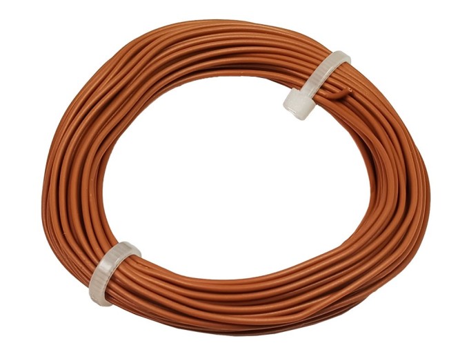 Drát Cu 0.5 mm s PVC izolací, hnědý, 10m