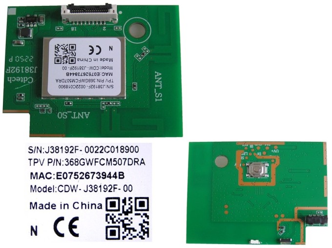 LCD LED modul ovládání a WiFi  Philips CDW-J38192F-00 / Philips - network-WIFI module 368GWFCM507DRA / 996592300317