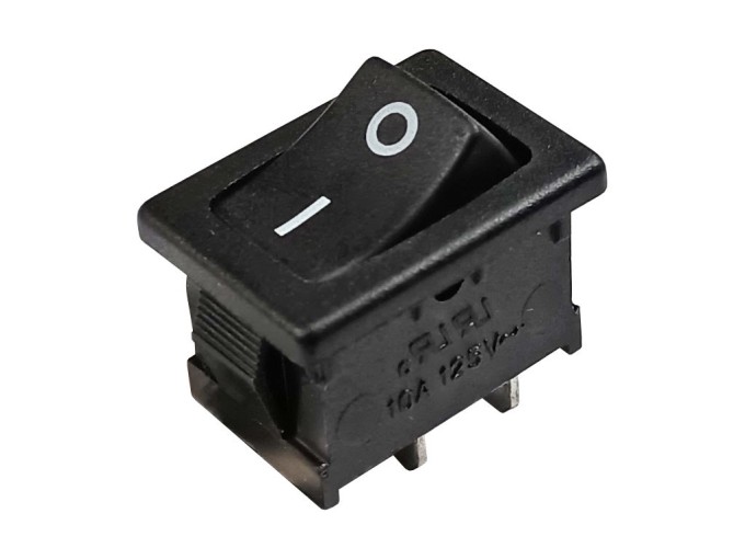 Kolébkový vypínač RLEIL RL3-1-11-G-2-BK, 6A / 250V ON-OFF černý