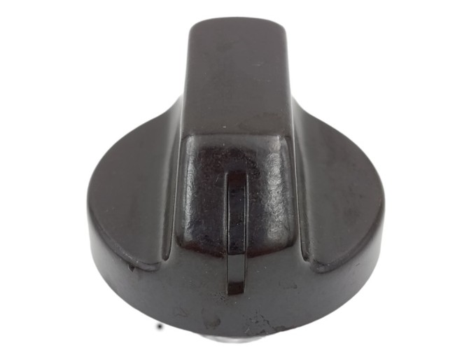 Náhradní knoflík ke sporáku, univerzální ovládací knoflík hnědý, oientace ukazatele k hřídely D-