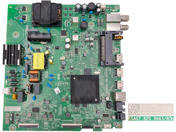 LCD modul základní deska Hisense 55A7100F / main board HE55A6109FUWTS / RSAG7.820.9663/ROH / 267392 / 267440 / ZTG20A7U2BL