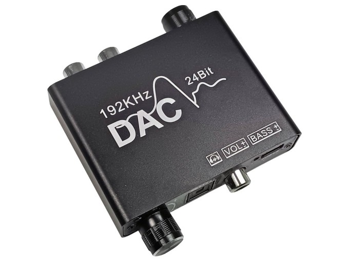 Převodník digitálního Audia 1x Toslink / SPDIF >  2x RCA (cinch) konektor + sluchátkový výstup, s regulací