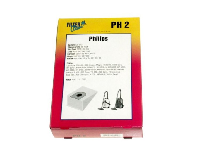 Sáčky do vysavače PHILIPS PH2m - Sada 4ks + Motorový filtr 1ks