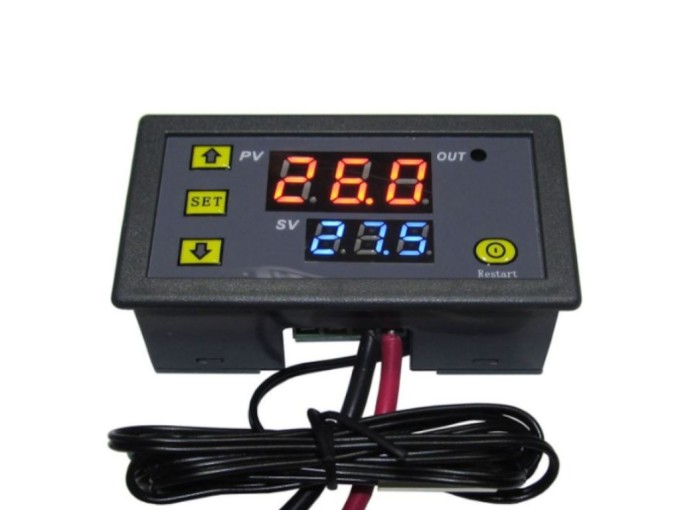 Digitální termostat W3230 panelový -55°C až +120°C, napájení 24V