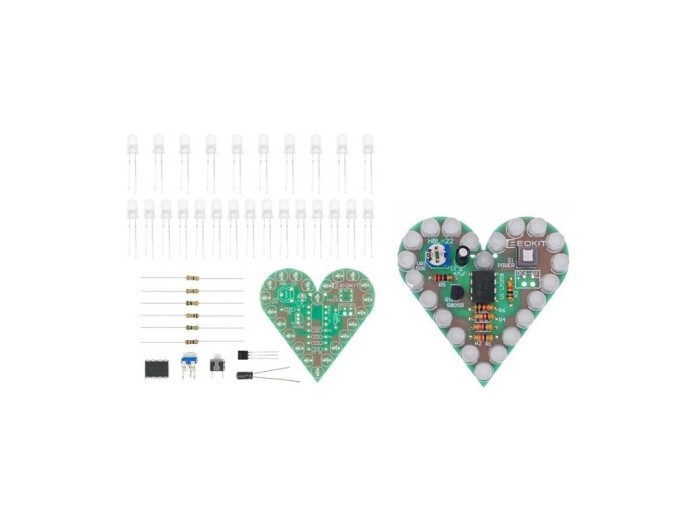 Elektronická stavebnice Srdce - LED s napájením 4-6V