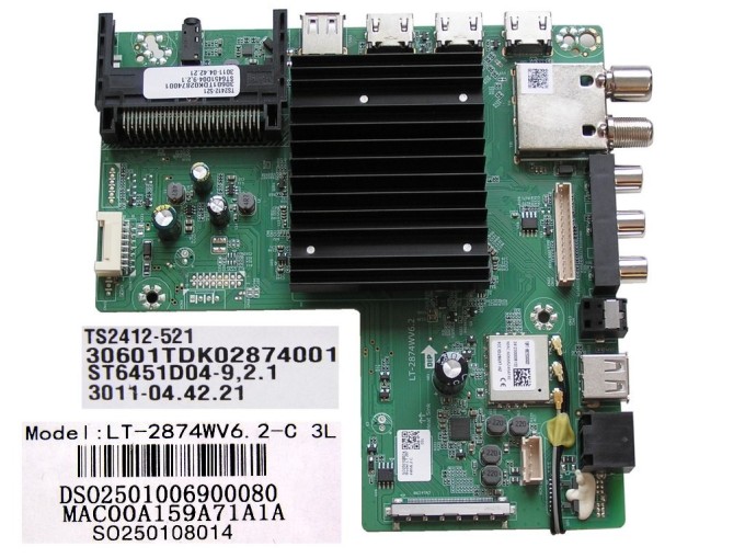 LCD modul základní deska Sencor SLE65Q871B / Main board TS2412-521 / LT-2874WV6.2-C 3L