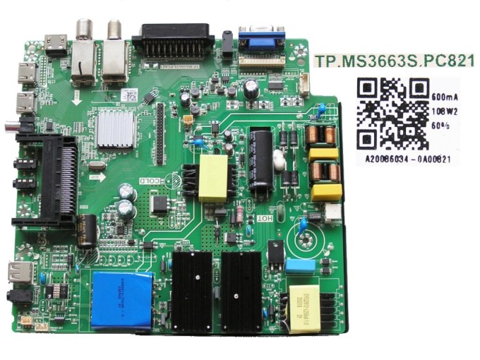 LCD modul základní deska KIANO SlimTV50 KSTV50Q002057 / main board TP.MS3663S.PC821 / A20086034-0A00821