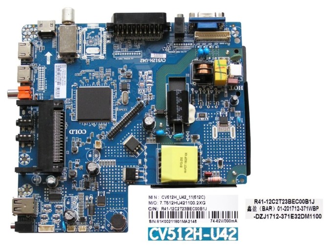 LCD modul základní deska NORDMENDE ND32N2100J / Main board CV512H-U42 / R41-12C2T23BEC00B1J