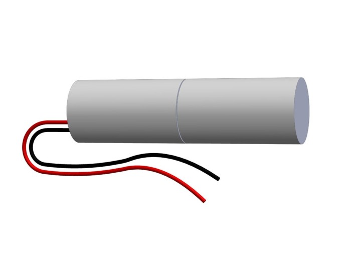 Akumulátor 2,4V 4500mAh D pro nouzová světla s kabelem bez konektoru