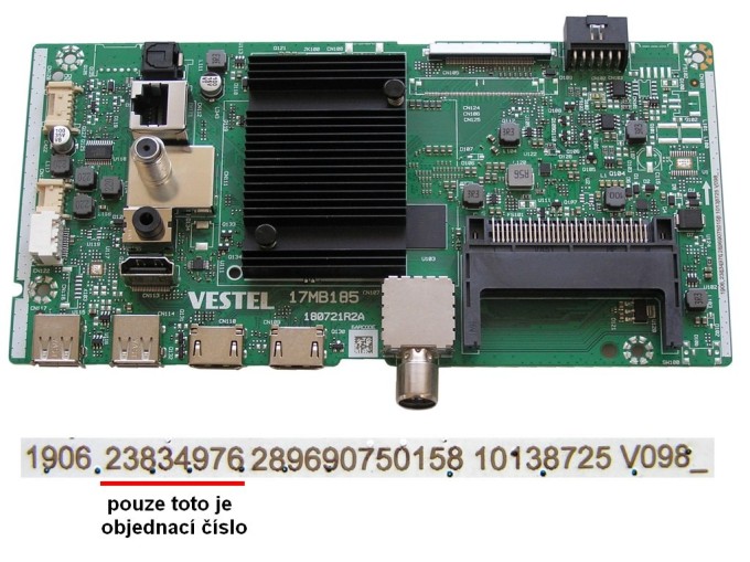 LCD modul základní deska 17MB185 / Main board 23834976 JVC LT-55VA3200