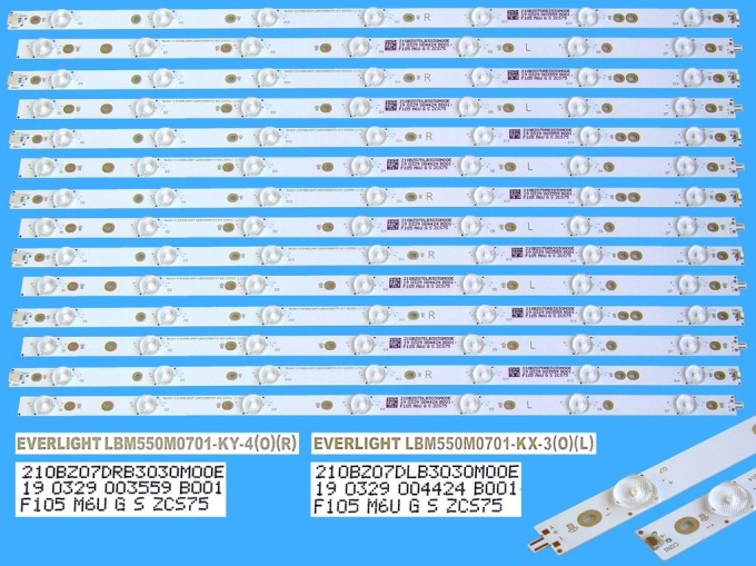 LED podsvit sada Philips  705TLB55B3030M00E celkem 14 pásků / DLED TOTAL ARRAY LBM550M0701 / 20BZ07DLB3030 + 20BZDRB3030