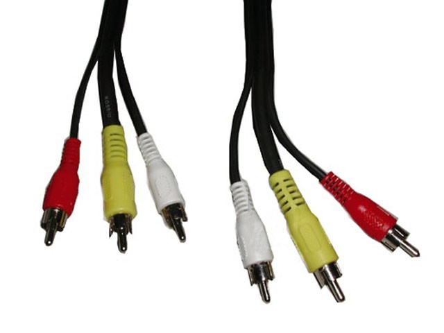 RCA Kabel 3x Vidlice - 2m, Niklovaný Povrch