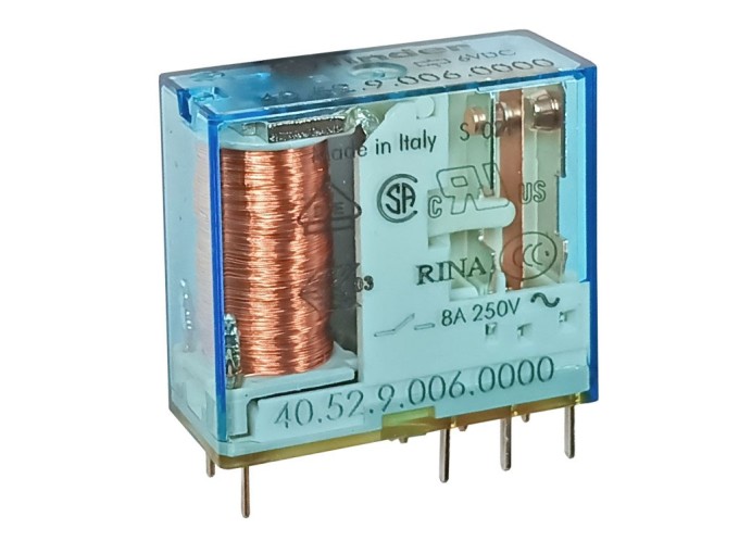 Relé 6V 2 x 230V 8A