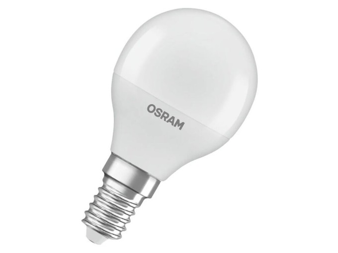 Žárovka LED OSRAM VALUE E14 4.9W ( 5W, 5.5 W), 220-240V, 2700°K teplá bílá, miniglobe