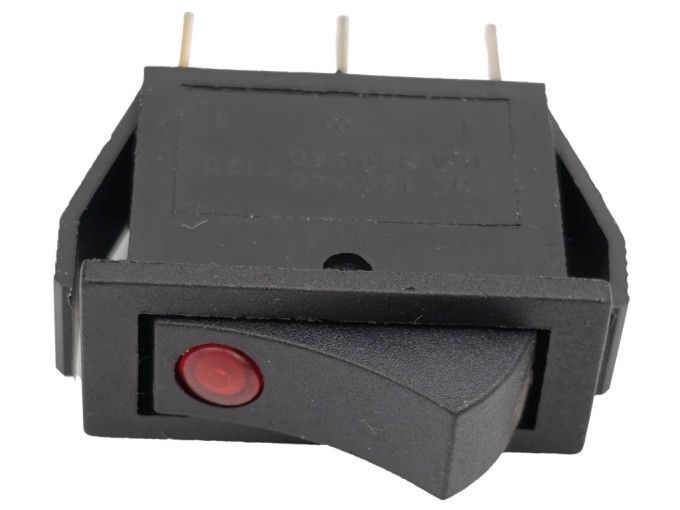 Kolébkový přepínač 3 vývody 16A 10x30 mm s doutnavkou