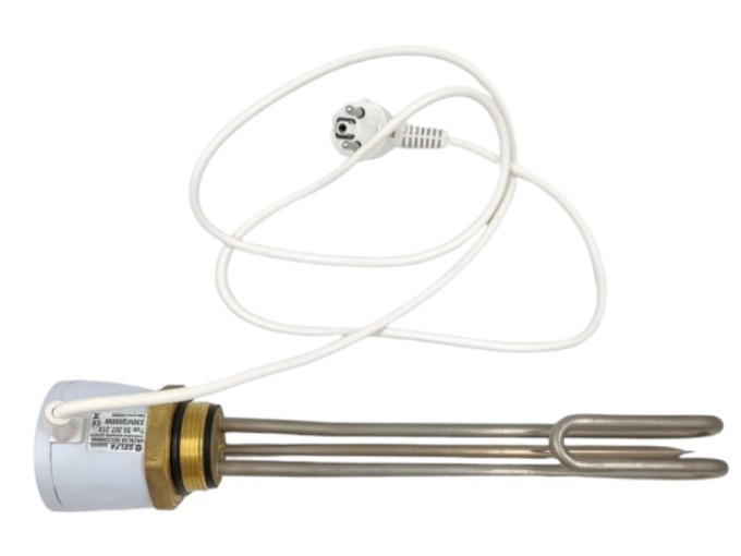 Topné těleso 2000W 230V s termostatem G 6/4" nerez