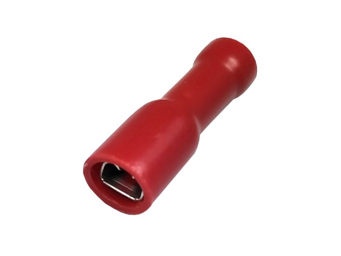 Krimpovací Faston konektor 2.8mm s červenou izolací - zásuvka