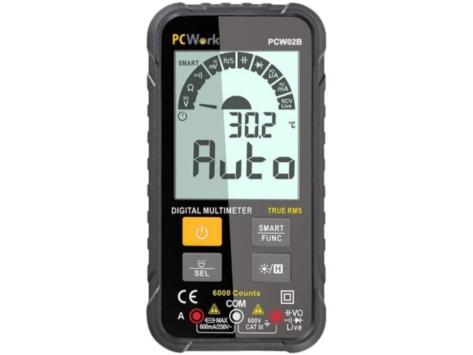 PCW02B digitální multimetr True RMS s automatickou volbou rozsahů a NCV