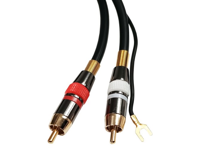 HiFi audio kabel 2xCINCH / 2xCINCH 1.5m se zemnícím vodičem