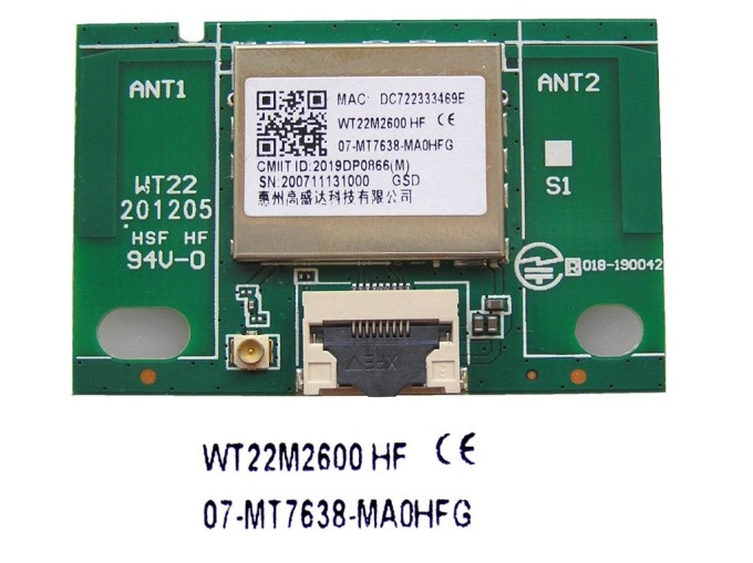 LCD LED modul WiFi  TCL 07-MT7638-MA0HFG / TCL - network-WIFI module WT22M2600HF