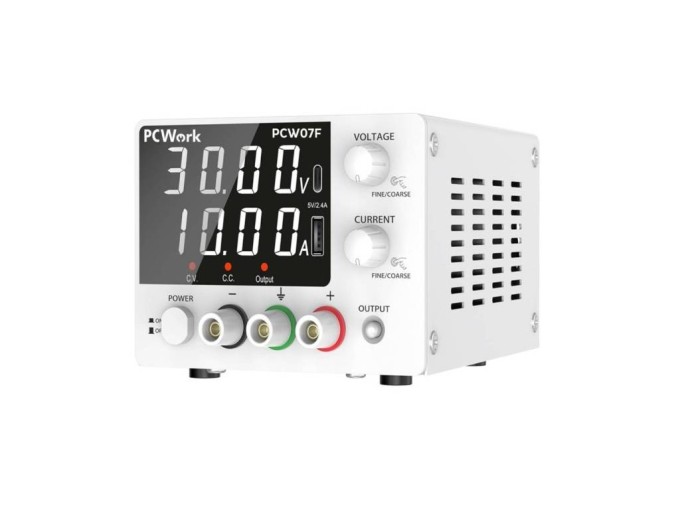 Laboratorní napájecí zdroj PCW07F DC 0–30 V / 0–10 A