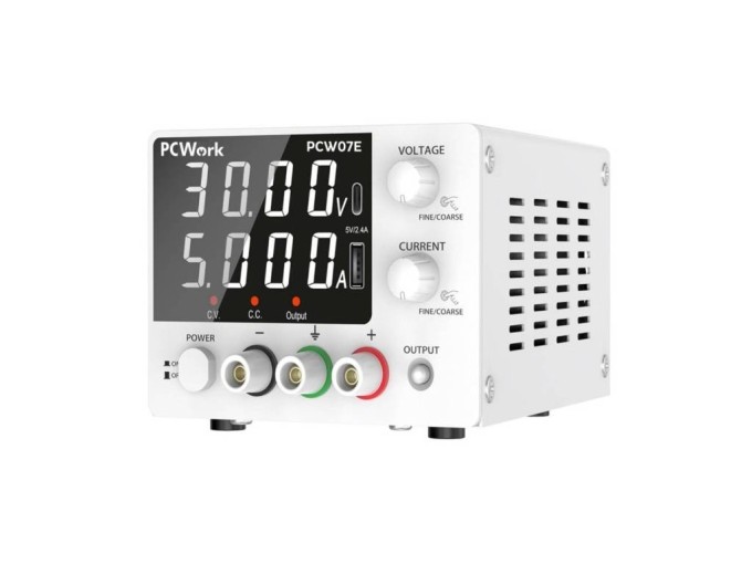 Laboratorní napájecí zdroj PCWork PCW07E 0–30 V DC 0–5 A 150 W s USB-A a USB-C