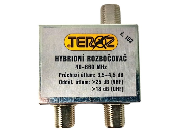 Hybridní anténní rozbočovač TV s 2 výstupy č.102 F