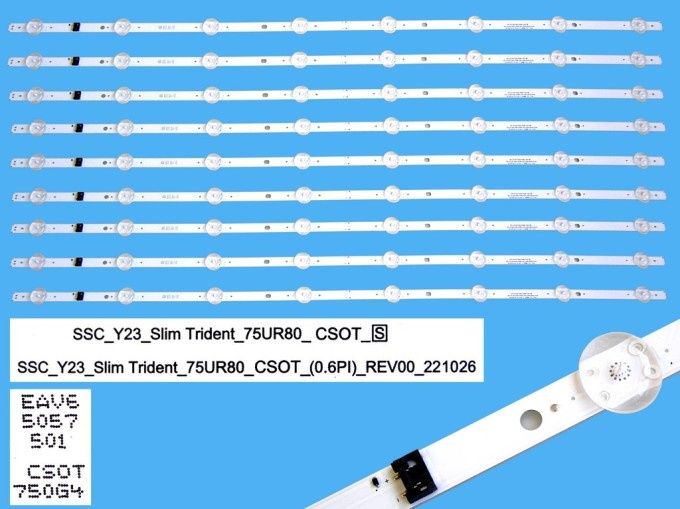LED podsvit 840mm sada LG AGF30125407 celkem 9 kusů / DLED Backlight SSC Y23_Slim Trident_75UR80_CSOT / EAV5057501