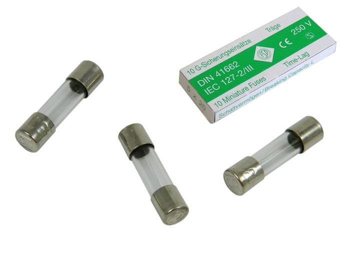Skleněná pojistka T 0.2A / 250V, balení 10 ks