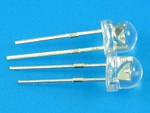 LED dioda bílá 5mm kulatá čirá nízká 13000mCD Straw Hat