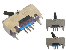 Dvoupolohový přepínač ALPS pro radiomagnetofony, 2 sekce, 2 x 3 piny