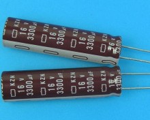 Nippon KZN Kondenzátor 3300uF/16V 105°C - Nízká ESR, Dlouhá Životnost
