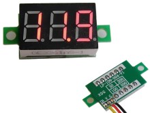 Digitální panelové měřidlo napětí 0 - 100V s LED displejem