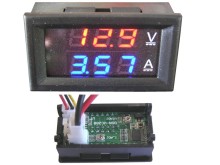 Digitální panelové měřidlo 0-100V, 0-10A, napájení 5-30V