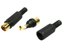 Cinch Konektor s Zlatou Koncovkou - Černý