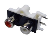 Úhlový konektor CINCH L+R pro plošný spoj