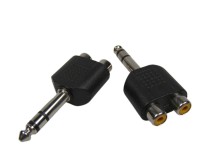 Redukce konektoru jack 6.3mm na 2xCINCH