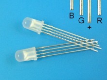 RGB LED dioda 5mm s kulatým difuzorem