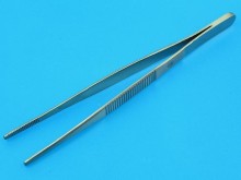 Chirurgická pinzeta 140mm plochá s drážkovaným koncem