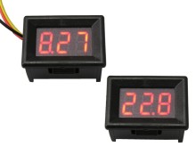 Digitální panelové měřidlo napětí 0,1 - 100V s LED displejem 0.36"