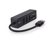 USB Hub 3x USB A 3.2 Gen 1 s čtečkou karet microSD a SD Nedis