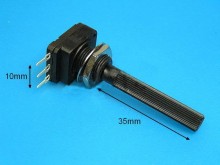 Logaritmický potenciometr 50K mono s plastovou hřídelí 6mm