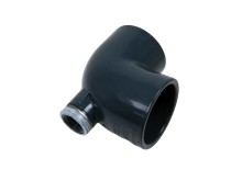 Koleno 90° PVC 63 mm s horním vývodem a závitem 1/2"