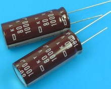 Kondenzátor elektrolytický 1000uF/80V Nippon KY - nízká impedance, dlouhá životnost