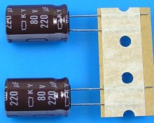 Nippon KY Kondenzátor 220uF/80V - 105°C, Nízká Impedance, Dlouhá Životnost