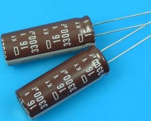 Nippon KY 3300uF/16V Elektrolytický Kondenzátor - Low ESR, 105°C