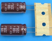 220uF/100V Nippon KY Elektrolytický Kondenzátor - Nízká Impedance, Dlouhá Životnost